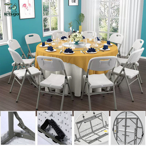 Sản Phẩm Phổ Biến Ánh Sáng Nhựa Nhựa Trắng Vòng Tiệc Có Thể Gập Lại Đảng Trestle Phục Vụ Trang Trí Đám Cưới Đảng Bàn Ăn - Product Image 3