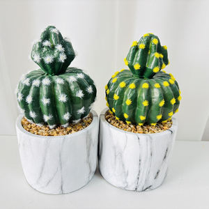 <span class=keywords><strong>Cactus</strong></span> Artificial en Maceta Duofu, 23 cm de Alto, Maceta de Mármol, Doble <span class=keywords><strong>Cactus</strong></span>, Textura Avanzada, Duradero, para Interiores, Navidad, Acción de Gracias, Bodas - Product Image 6