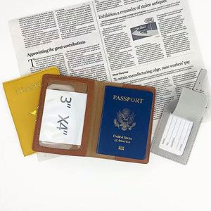 Porta Pasaportes con Estampado Dorado, Juego de Porta Pasaportes de Cuero PU, Etiqueta para Equipaje, Estilo Creativo, Tarjeta de Embarque, Regalos Especiales - Product Image 5