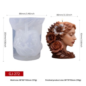 Molde de Silicona para Velas Aromáticas de Meditación para Niñas TangChu, Adornos Creativos DIY, 3D Estereoscópicos, Modernos y Sencillos para Uso Familiar - Product Image 6