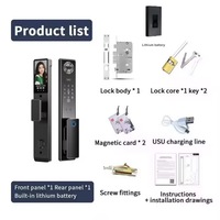Serrure Intelligente OEM Tuya WiFi avec Reconnaissance Faciale 3D et Empreinte Digitale, Interphone Vidéo, Mortaise 6068