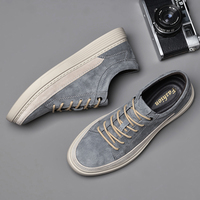 Chaussures de skate basses en peau de porc pour hommes, chaussures de sport respirantes en cuir véritable polyvalentes toutes saisons