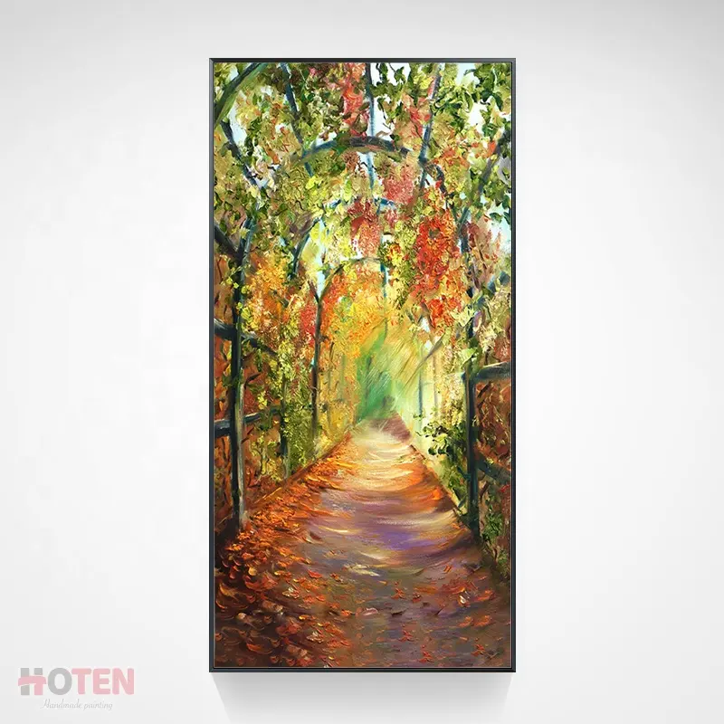 Lindo jardim paisagem parede arte pintura a óleo pintura moderna para sala de estar decoração lona personalizada