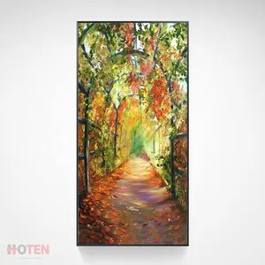 Hermoso jardín paisaje pared arte pintura al óleo pintura moderna para decoración para sala de estar lienzo personalizado