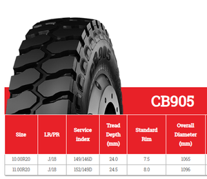 ยางรถบรรทุกและรถยนต์ CB905 8.25R16 10.00R20 11.00R20 12.00R20 ยางจีนสำหรับรถบรรทุกและรถยนต์ TBR MINING TIRE - Product Image 4
