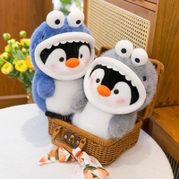Peluche Adorable Requin-Pingouin Transformable, Coussin Créatif à Câliner pour Enfants, Cadeau d'Anniversaire, Jouet en Peluche Pingouin Amusant