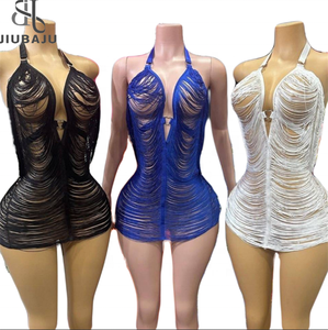 Abito Estivo Mini Sexy Trasparente da Donna 2024, Vestito da Spiaggia Senza Schienale per Feste di Compleanno - Product Image 1