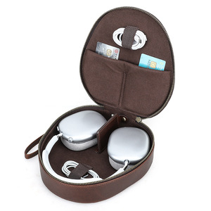 Housse en <span class=keywords><strong>cuir</strong></span> véritable de luxe faite à la main Crazy Horse Texture pour Apple <span class=keywords><strong>Airpods</strong></span> Max casque écouteur étui de protection - Product Image 6