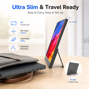 1920x1200 จอภาพแบบพกพา 14 นิ้ว IPS 16:10 แล็ปท็อปหน้าจอขยาย USB C มินิ <span class=keywords><strong>HDMI</strong></span> สำหรับสำนักงานท่องเที่ยวเกมมิ่ง - Product Image 5