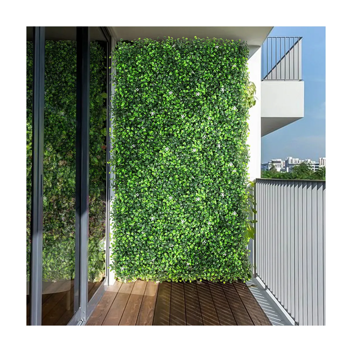 P4-4 Garden Fence Decorative Greenery Plant Backdrop Grass Wall Panel Plastic Artificial Boxwood Hedges for Wall Decoration