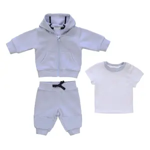 Sudadera con capucha para bebé, camiseta para correr, conjunto de 3 piezas, moda para bebé