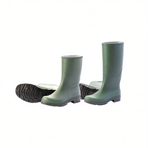 Botas de lluvia de PVC verdes hasta la rodilla, talla 40, con suela negra - Product Image 2