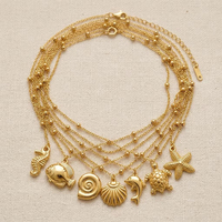 Collar con Colgante de Tortuga de la Serie Marina Distintiva de Acero Inoxidable, Chapado en Oro de 14K, Joyería Unisex para Vacaciones en la Playa