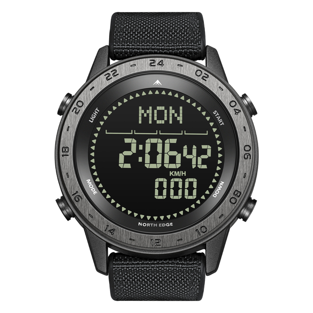 North Edge Fashion Men Digital Outdoor Sports Compass Step Counting Electronic Watches Waterproof Clock Watch Relogio Masculino
