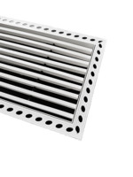 Grille invisible pour bouche d'aération linéaire encastrée, convient aux plafonds intérieurs.