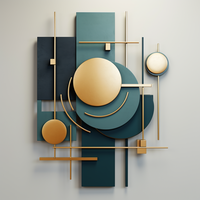 Décoration Murale Métal Fer Géométrique 3D 65x85cm Luxe Contemporain Artisanat pour Salon, Dropshipping 2024, Suspension Murale de Luxe