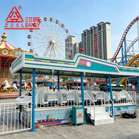 Petit ensemble de manèges électriques de type montagnes russes, train de parc d'attractions avec rails pour adultes et enfants, pour l'extérieur