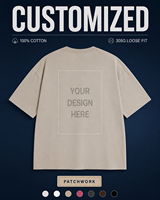 T-shirt vierge en coton peigné épais pour homme, style urbain, coupe ample et oversize, coupe carrée en coton lourd, vente en gros