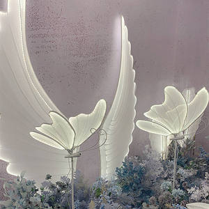 Luces LED Gigantes de Color Blanco de Lujo para Bodas, Decoración de Caminos con Mariposas, Iluminación para Pasillos, Conjunto Floral para Decoración de Bodas - Product Image 4