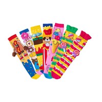 Nouvelle Collection Automne 2026 – Chaussettes Mi-Mollet pour Enfants, Adorables, Respirantes, en Jacquard 3D Imprimé Motif Glace Coloré
