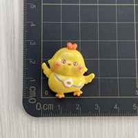 Dijes de resina planos de pollo amarillo Kawaii para decoración, venta al por mayor, para llaveros, horquillas y collares DIY
