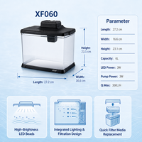 LEECOM - Kit d'aquarium pour poissons en gros avec éclairage LED et filtration intégrée, réservoir en plastique, cadeau pour enfant, sécurité garantie