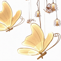 Accessoires de mariage, ailes de papillon en acier lumineuses, décoration suspendue au plafond, lustre de scène, décoration de mariage Valor TW0030