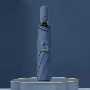 Guarda-chuva invertido de alta qualidade com alça reta cor azul real 8K 23 polegadas