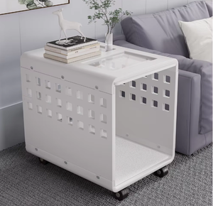 Cage de style meuble pour chiens de taille moyenne chenil d'intérieur esthétique pour chiots avec porte maison décorative moderne en fil de bois pour animaux de compagnie - Product Image 2