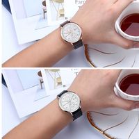 Jam Tangan Pria MINI FOCUS 0052 Quartz dengan Tali Kulit, Tampilan Tanggal Otomatis, Jam Tangan Bisnis Mewah untuk Pria, Relogio Masculino