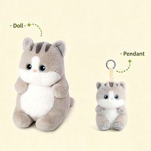 Peluche Bobova <span class=keywords><strong>Chat</strong></span> Dégradé Argenté 40cm Super Douce en Coton PP Brodé, Cadeau d'Anniversaire Unisexe Tous Âges - Product Image 1