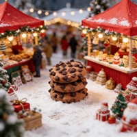 Biscuits sucrés nutritifs au goût riche de chocolat, parfaits pour les cadeaux et les collations quotidiennes, biscuits aux double pépites de chocolat
