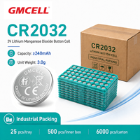 Pile bouton GMCELL CR2032 3V LiMnO2 longue durée de vie pour clé de voiture, carte mère, montre, balance