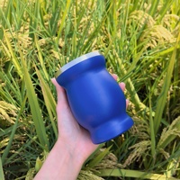 Nouvelle tasse en acier inoxydable à double paroi de 8 oz de haute qualité pour le commerce extérieur, en forme de gourde, avec paille et brosse pour le thé