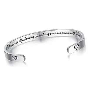 Personalized carved phrases inspirational cuff bracelets friends family souvenirs gifts