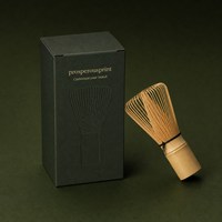 Boîte d'emballage personnalisée pour fouet à matcha, boîte en papier vert gaufré pour les outils de la cérémonie du thé japonaise