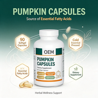Capsules de Gélules Molles de Citrouille Pressées à Froid Marque Blanche 90 pièces Supplément Herbal à Base de Plantes ODM