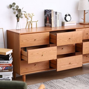 Nordic Solid Wood Nine Drawer <b>Chest</b> Bedroom Modern Japanese Style <b>Storage</b> Cabinet Living Room Entryway Dresser - Product Image 3