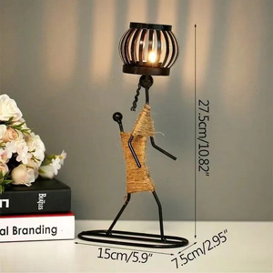 Metall-Kerzenhalter Rustikaler Drahtkunst-Kerzenständer für Zuhause, Wohnzimmer, Schlafzimmer, Esszimmer Heimdekoration Kerzenhalter - Product Image 2
