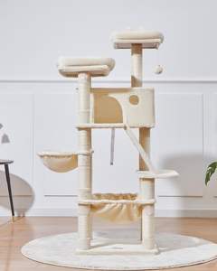 Torre Tiragraffi per Gatti in Stile Classico, Ecologica, con 8 Tiragraffi in Carta di Sisal, Altezza 57,5 Pollici, <span class=keywords><strong>Extra</strong></span> <span class=keywords><strong>Large</strong></span>, per Interni, con Cuccia in Legno e Cartone - Product Image 3