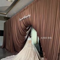 Tirai Panggung Pernikahan Warna Putih Ukuran Khusus dengan Desain Tiga Dimensi yang Elastis untuk Dekorasi Latar Belakang