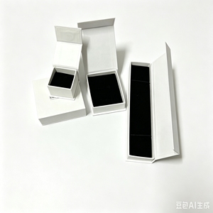 Boîte cadeau magnétique rigide blanche sur mesure avec insert en mousse de velours pour emballage de bijoux en papier - Product Image 3