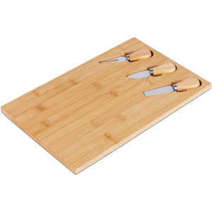 Bamboo Cheese <b>Board</b> Set With Knives 3 Piece Cutting <b>Board</b> For Cheese And Bread Serving Western Style Kitchen <b>Tool</b> - Product Image 1