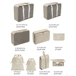 Sac de rangement pour valise de voyage avec logo personnalisé, ensemble de 9 organisateurs de compression, cubes de rangement pour bagages de voyage, sacs de rangement pour bagages - Product Image 2