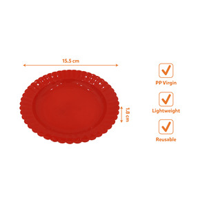 Assiette à dîner réutilisable en plastique PP écologique moderne, bord festonné, motif tournesol, matériau vierge durable de qualité alimentaire, sans BPA - Product Image 3