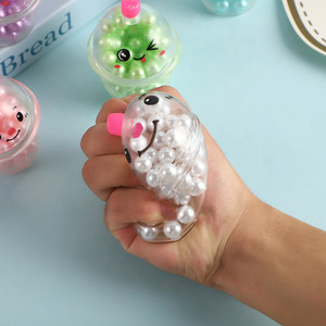 ของเล่นบีบคลายเครียดรูปแก้วชานมไข่มุกแบบเด้งคืนรูปช้า - Product Image 4