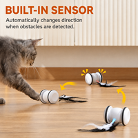 Jouet pour chat lumineux à LED avec évitement intelligent des obstacles, direction aléatoire automatique, rechargeable par USB, balle interactive pour chats