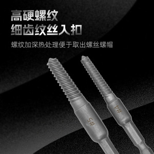 Extractor de tornillos rotos de vástago hexagonal con estrías en espiral, herramienta métrica de acero industrial para remover tornillos dañados para taladro eléctrico - Product Image 3