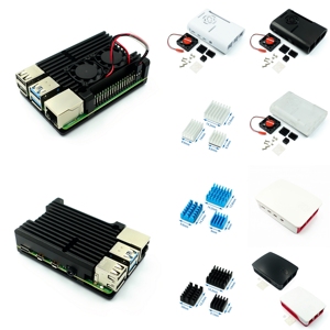 Raspberry Pi BOX Pi เคส ABS พร้อมโมดูลพัดลมสำหรับ4B Raspberry Pi + แผงระบายความร้อนอลูมิเนียมบริสุทธิ์3ชิ้น - Product Image 1