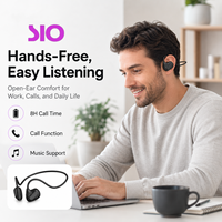 Écouteurs sans fil à conduction osseuse, stéréo bilatérale, autonomie 8H, connexion multipoint, Bluetooth 5.3, à porter autour de l'oreille
